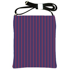 Mattress Ticking Wide Striped Pattern In Usa Flag Blue And Red Shoulder Sling Bags by PodArtist