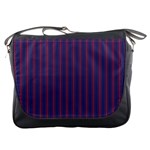 Mattress Ticking Wide Striped Pattern in USA Flag Blue and Red Messenger Bags Front