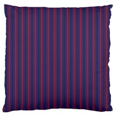 Mattress Ticking Wide Striped Pattern In Usa Flag Blue And Red Large Cushion Case (two Sides) by PodArtist