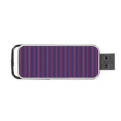 Mattress Ticking Wide Striped Pattern In Usa Flag Blue And Red Portable Usb Flash (two Sides) by PodArtist