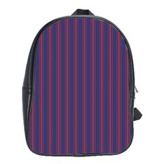 Mattress Ticking Wide Striped Pattern In Usa Flag Blue And Red School Bag (xl) by PodArtist