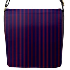 Mattress Ticking Wide Striped Pattern In Usa Flag Blue And Red Flap Messenger Bag (s) by PodArtist