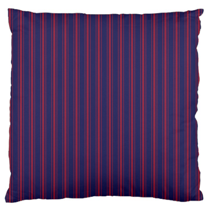 Mattress Ticking Wide Striped Pattern in USA Flag Blue and Red Standard Flano Cushion Case (One Side)