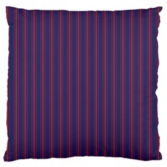 Mattress Ticking Wide Striped Pattern In Usa Flag Blue And Red Standard Flano Cushion Case (two Sides) by PodArtist