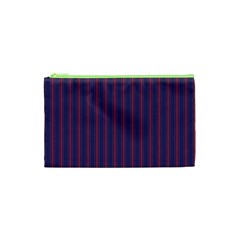 Mattress Ticking Wide Striped Pattern In Usa Flag Blue And Red Cosmetic Bag (xs) by PodArtist