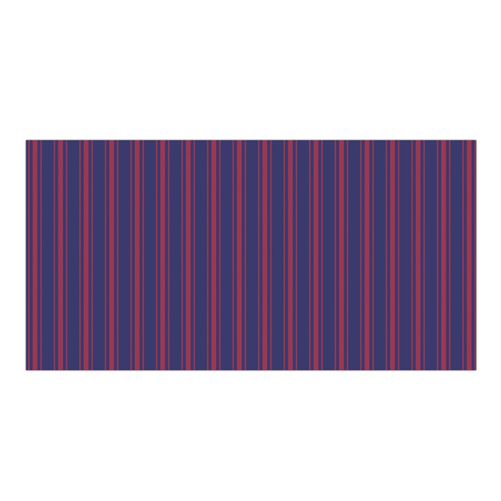 Mattress Ticking Wide Striped Pattern in USA Flag Blue and Red Satin Shawl