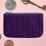 Mattress Ticking Wide Striped Pattern in USA Flag Blue and Red Large Coin Purse Front