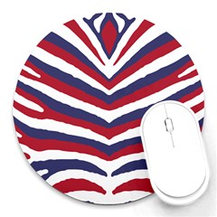 US United States Red White and Blue American Zebra Strip Round Mousepads