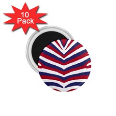 Us United States Red White And Blue American Zebra Strip 1 75  Magnets (10 Pack)  by PodArtist