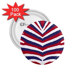 US United States Red White and Blue American Zebra Strip 2.25  Buttons (100 pack) 