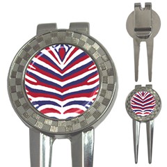 US United States Red White and Blue American Zebra Strip 3-in-1 Golf Divots