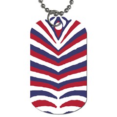 US United States Red White and Blue American Zebra Strip Dog Tag (One Side)