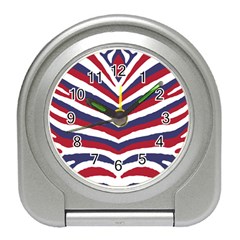 US United States Red White and Blue American Zebra Strip Travel Alarm Clocks