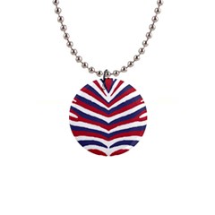 US United States Red White and Blue American Zebra Strip Button Necklaces