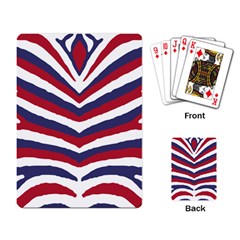 US United States Red White and Blue American Zebra Strip Playing Card