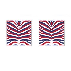 Us United States Red White And Blue American Zebra Strip Cufflinks (square) by PodArtist