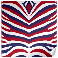 US United States Red White and Blue American Zebra Strip Canvas 12  x 12  