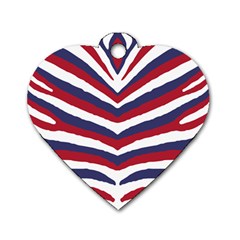 US United States Red White and Blue American Zebra Strip Dog Tag Heart (One Side)