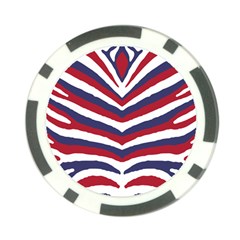 US United States Red White and Blue American Zebra Strip Poker Chip Card Guard