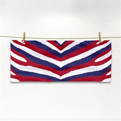 Us United States Red White And Blue American Zebra Strip Hand Towel by PodArtist