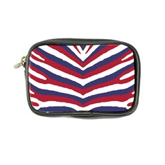 US United States Red White and Blue American Zebra Strip Coin Purse