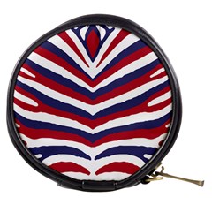 US United States Red White and Blue American Zebra Strip Mini Makeup Bags