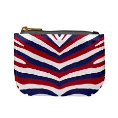 Us United States Red White And Blue American Zebra Strip Mini Coin Purses by PodArtist