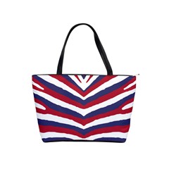 Us United States Red White And Blue American Zebra Strip Shoulder Handbags by PodArtist