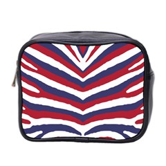 Us United States Red White And Blue American Zebra Strip Mini Toiletries Bag 2-side by PodArtist