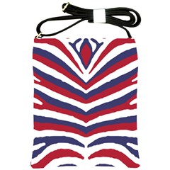 US United States Red White and Blue American Zebra Strip Shoulder Sling Bags