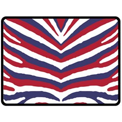 Us United States Red White And Blue American Zebra Strip Fleece Blanket (large)  by PodArtist