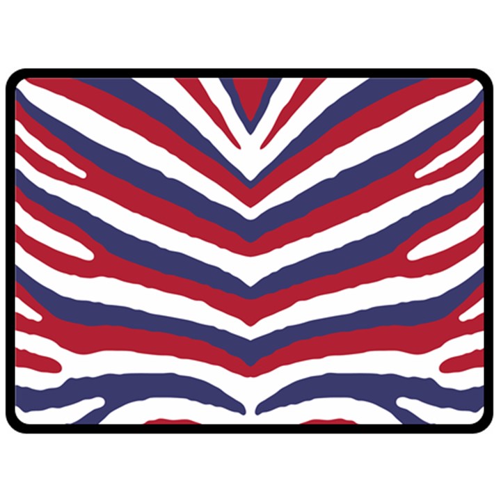 US United States Red White and Blue American Zebra Strip Fleece Blanket (Large) 