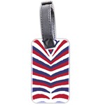 US United States Red White and Blue American Zebra Strip Luggage Tags (Two Sides) Front