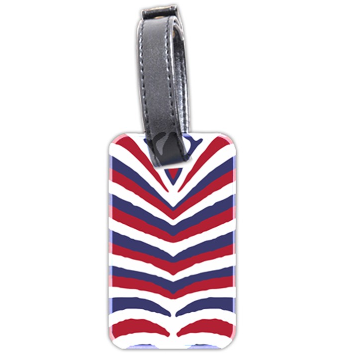 US United States Red White and Blue American Zebra Strip Luggage Tags (Two Sides)