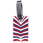 US United States Red White and Blue American Zebra Strip Luggage Tags (Two Sides) Back