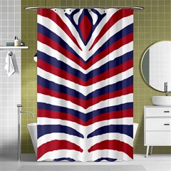 US United States Red White and Blue American Zebra Strip Shower Curtain 48  x 72  (Small) 