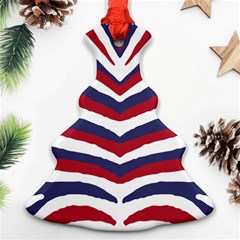 US United States Red White and Blue American Zebra Strip Christmas Tree Ornament (Two Sides)