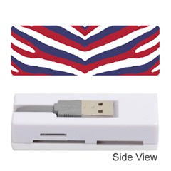 Us United States Red White And Blue American Zebra Strip Memory Card Reader (stick)  by PodArtist