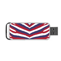 US United States Red White and Blue American Zebra Strip Portable USB Flash (One Side)