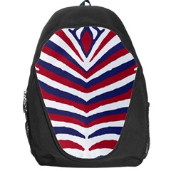 US United States Red White and Blue American Zebra Strip Backpack Bag