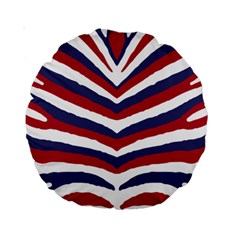 Us United States Red White And Blue American Zebra Strip Standard 15  Premium Round Cushions by PodArtist