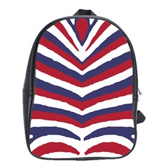 US United States Red White and Blue American Zebra Strip School Bag (XL)