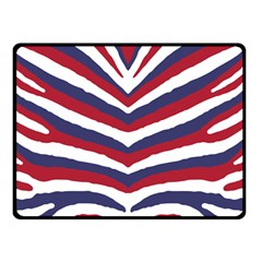 Us United States Red White And Blue American Zebra Strip Double Sided Fleece Blanket (small)  by PodArtist