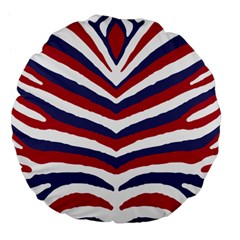 Us United States Red White And Blue American Zebra Strip Large 18  Premium Flano Round Cushions by PodArtist