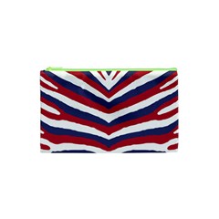 Us United States Red White And Blue American Zebra Strip Cosmetic Bag (xs) by PodArtist