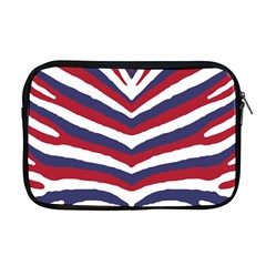 Us United States Red White And Blue American Zebra Strip Apple Macbook Pro 17  Zipper Case by PodArtist