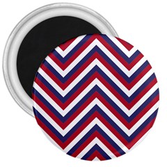 United States Red White And Blue American Jumbo Chevron Stripes 3  Magnets by PodArtist