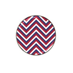 United States Red White And Blue American Jumbo Chevron Stripes Hat Clip Ball Marker (4 Pack) by PodArtist