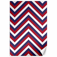 United States Red White And Blue American Jumbo Chevron Stripes Canvas 20  X 30   by PodArtist