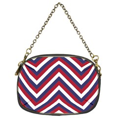 United States Red White And Blue American Jumbo Chevron Stripes Chain Purses (one Side)  by PodArtist